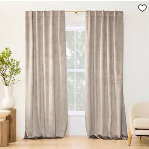 West Elm Luster Velvet Blackout Curtains (set of two) simple taupe 48x84